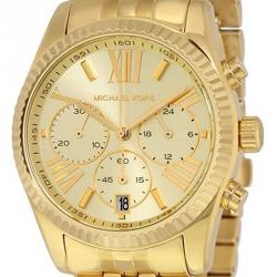 Pre Owned Michael Kors Yellow Gold Plated Steel Lexington MK5556 Women's Wristwatch 38MM