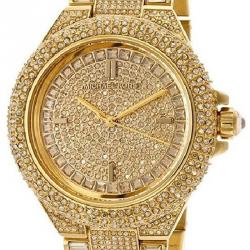 Pre Owned Michael Kors Yellow Gold Plated Steel Camille MK5720 Women's Wristwatch 43MM