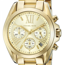 Pre Owned Michael Kors Champagne Yellow Gold Plated Steel Bradshaw MK5798 Women's Wristwatch 35MM