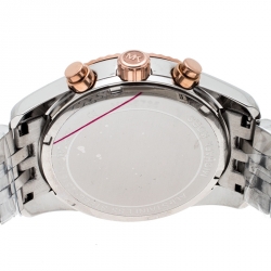 Pre Owned Michael Kors Silver Tri-Tone Stainless Steel Lexington MK5735 Women's Wristwatch 38 mm