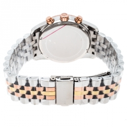 Pre Owned Michael Kors Silver Tri-Tone Stainless Steel Lexington MK5735 Women's Wristwatch 38 mm