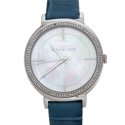 مملوكة مسبقًا ساعة يد نسائية مايكل كورس Cinthia MK2661 جلد ستانلس ستيل صدف 33 مم