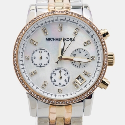 مملوكة مسبقًا Michael Kors Mother of Pearl Tricolor Stainless Steel Ritz MK5650 Women's Wristwatch 36 mm 