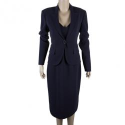 Pre Owned Michael Kors Plum Wool Dress Suit S