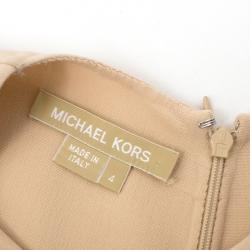 Pre Owned Michael Kors Nude Beige Sleeveless Wool Dress S