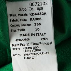 Pre Owned Michael Kors Green Wool Sleeveless Sheath Dress L