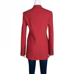 Michael Kors Crimson Red Wool Tailored Single Button Blazer S