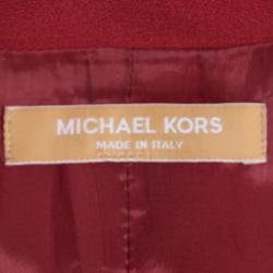 Michael Kors Crimson Red Wool Tailored Single Button Blazer S