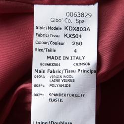 Michael Kors Crimson Red Wool Tailored Single Button Blazer S