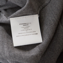 Michael Kors Grey Melange Merino Wool Tie Neck Detail Short Sleeve Sweater L