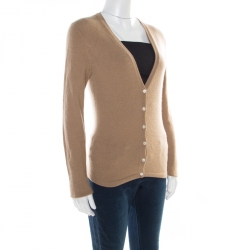 Pre Owned Michael Kors Brown Cashmere Cardigan S