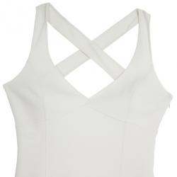 Pre Owned Michael Kors White BodyCon Crossback Sheath Dress S