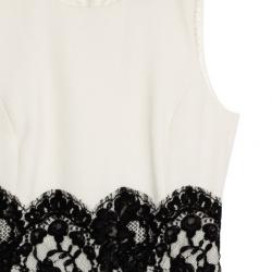 Michael Kors White Wool Lace Belt Dress M