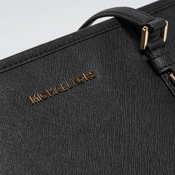 Pre Owned Michael Kors Black Leather Large Sady Shopper Tote