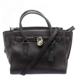 Pre Owned حقيبة مايكل كورس هيميلتون جلد بنية داكنة