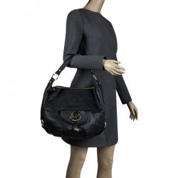 Pre Owned Michael Kors Black Leather Fulton Hobo