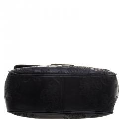 Pre Owned حقيبة كتف مايكل كورس سلوين جلد دانتيل مزخرفة سوداء