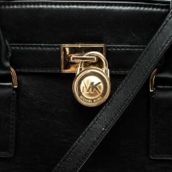 Pre Owned Michael Kors Black Leather Hamilton Satchel