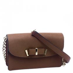 Pre Owned Michael Kors Brown Leather Crossbody Bag