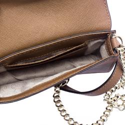 Pre Owned Michael Kors Brown Leather Crossbody Bag