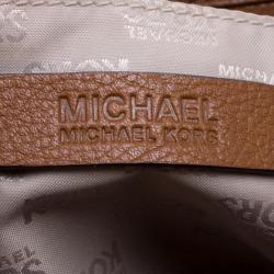 Pre Owned Michael Kors Brown Leather Charm Tassel Hobo