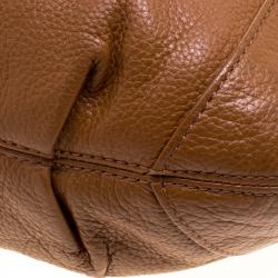 Pre Owned Michael Kors Brown Leather Charm Tassel Hobo