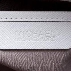 مملوكة مسبقًا Michael Kors White Saffiano Leather Top Zip Jet Set Tote
