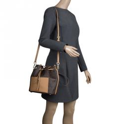 Pre Owned Michael Kors Brown Coated Canvas Medium Greenwich Bucket Bag