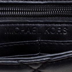 حقيبة ماسنجر مايكل كورس سلون جلد أسود مبطن صغيرة