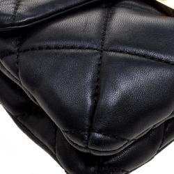 حقيبة ماسنجر مايكل كورس سلون جلد أسود مبطن صغيرة