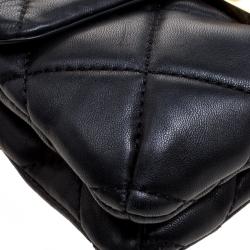 Pre Owned Michael Kors Black Quilted Leather Small Sloan Messenger Bag 