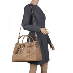 Michael Kors Brown Leather East West Hamilton Tote