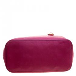 Pre Owned Michael Kors Fuschia Leather Jetset Tote