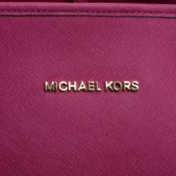 Pre Owned Michael Kors Fuschia Leather Jetset Tote