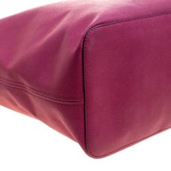 Pre Owned Michael Kors Fuschia Leather Jetset Tote