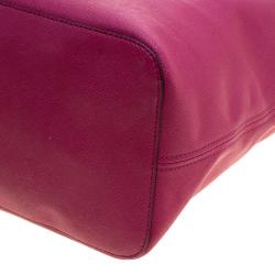 Pre Owned Michael Kors Fuschia Leather Jetset Tote