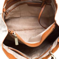 Pre Owned Michael Kors Off White Canvas Cynthia Tote