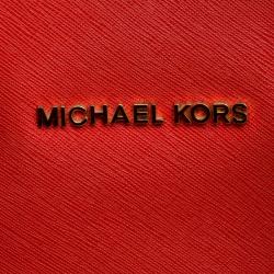 Pre Owned Michael Kors Red Saffiano Leather Jetset Tote