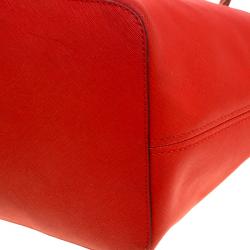 Pre Owned Michael Kors Red Saffiano Leather Jetset Tote