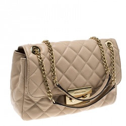 Pre Owned حقيبة كتف مايكل كورس جلد وردي مبطن