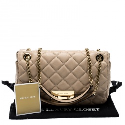 Pre Owned حقيبة كتف مايكل كورس جلد وردي مبطن