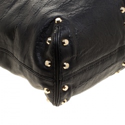 Pre Owned Michael Kors Black Leather Studded Uptown Astor Hobo