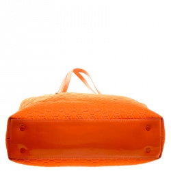 Pre Owned Michael Kors Orange Embossed Neoprene Jet Set Tote