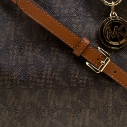 Pre Owned Michael Michael Kors Brown Signature Coated Canvas Cynthia Tote