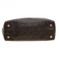 Pre Owned Michael Michael Kors Brown Signature Coated Canvas Cynthia Tote