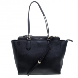 Pre Owned Michael Kors Black Leather Dee Dee Convertible Tote