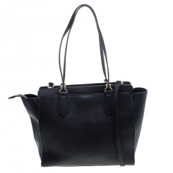 Pre Owned Michael Kors Black Leather Dee Dee Convertible Tote