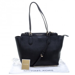 Pre Owned Michael Kors Black Leather Dee Dee Convertible Tote