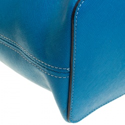 Pre Owned Michael Kors Turquoise Saffiano Leather Jetset Tote