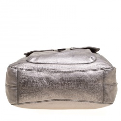 مملوكة مسبقًا حقيبة كتف مايكل كورس جلد فضي ميتاليك